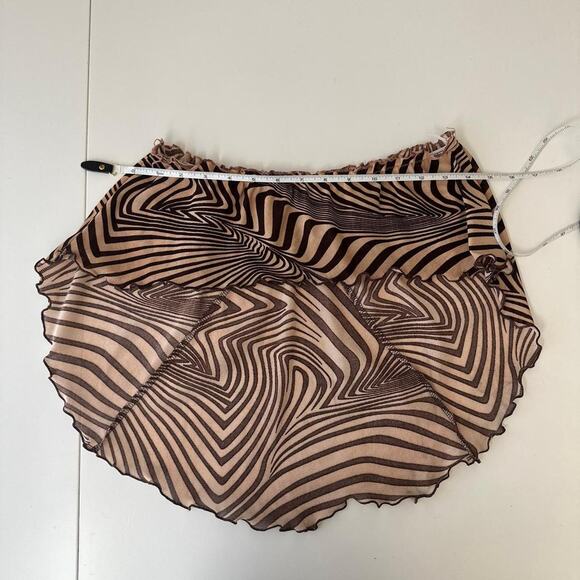 handmade tan and brown retro abstract mesh bandeau - Picture 5 of 7